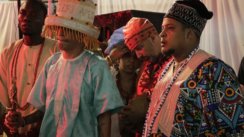 Pai Olavo em uma cerimônia tradicional